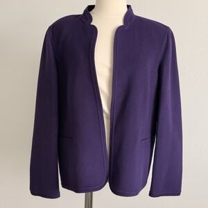 VTG Talbots Jacket 10P Purple Open Front Wool Work Career Blazer Pirate Piet